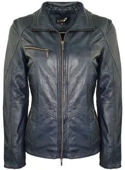 Maura, Lederjacke, Bikerstyle, Lammnappa, Farbe: heaven